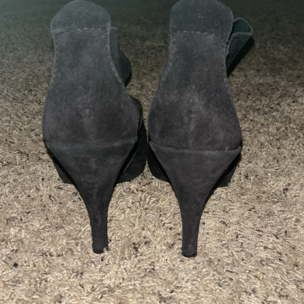 Pedro Garcia Charlie Women's Black Suede Peep Toe Cut Out Booties Size 40 1/2 - Picture 5 of 9
